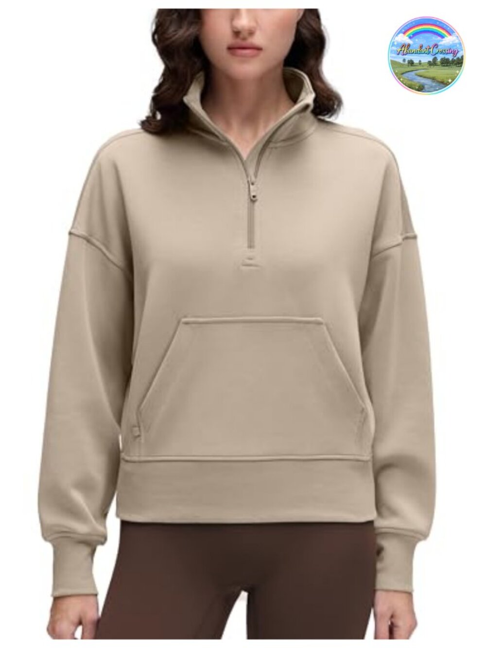 CRZ YOGA SoftAura Half Zip Sweatshirt - Relaxed Fit, Cozy Lounge Pullover